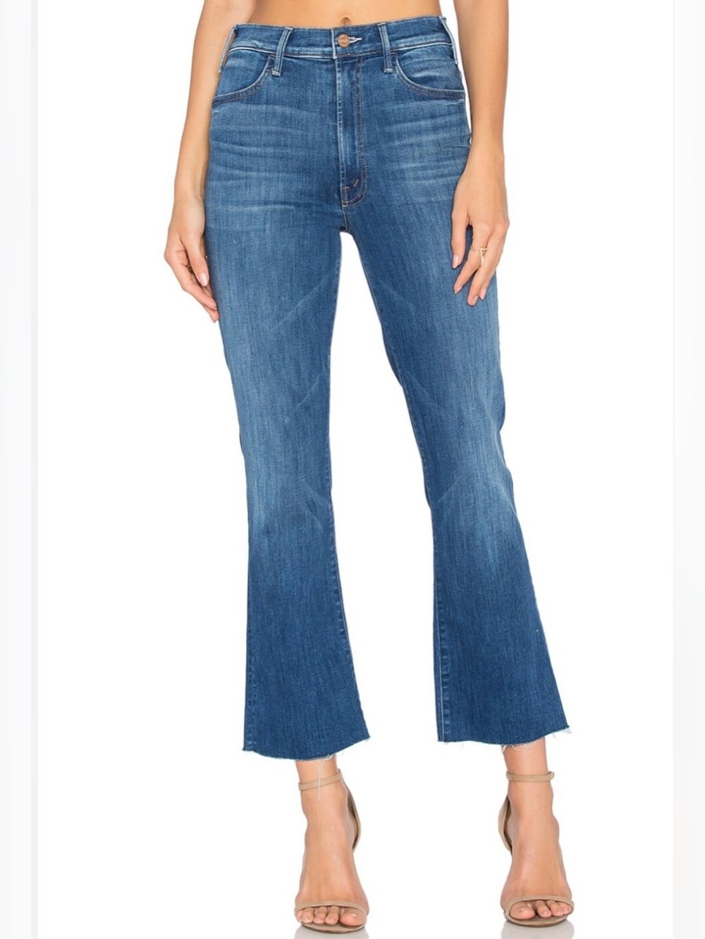 MOTHER The Hustler Ankle Fray Sweeter The Juice High Rise Kick Flare Jeans 26
